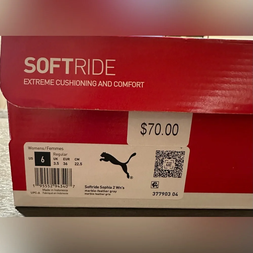 Puma Women’s Gray Softride Sophia 2 NWT Size 6